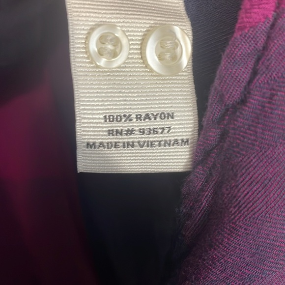 Stylus women’s plaid purple/navy Size Large blouse PTP21”length 27” - Picture 6 of 6